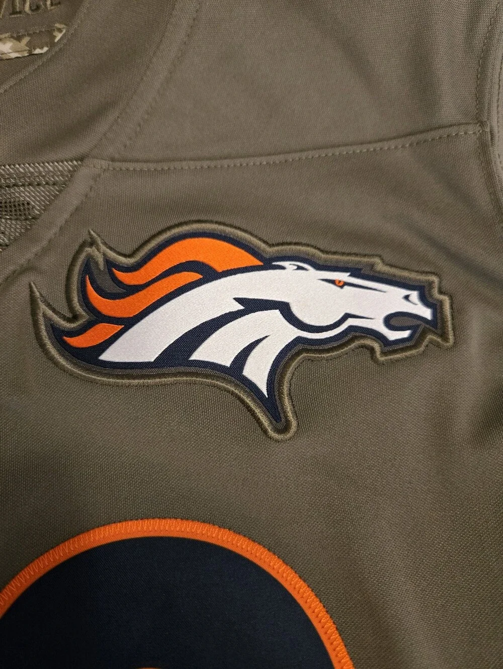 Denver Broncos Kids' Salute to Service Jersey - Olive/Orange